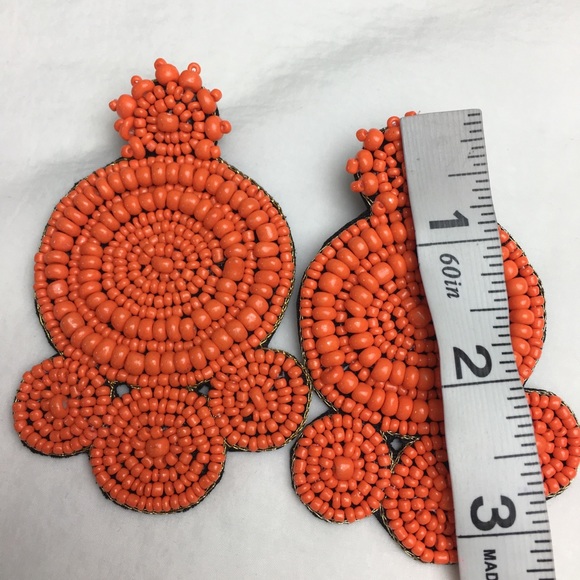 Carmen Orange Bead Drop Earrings - Picture 4 of 5